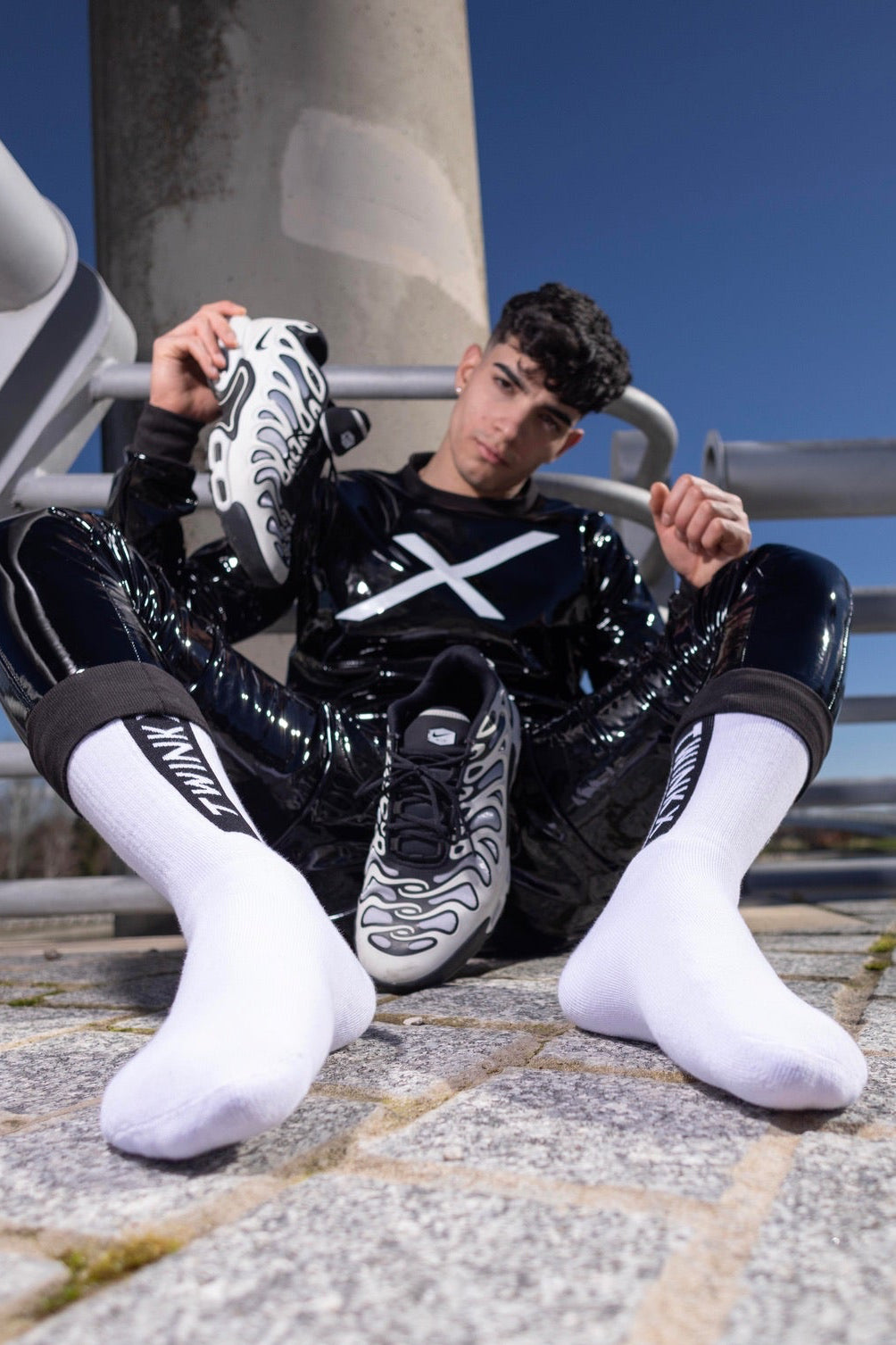 TWINK X MIDNIGHT SOX White – Premium Cotton Logo Socks