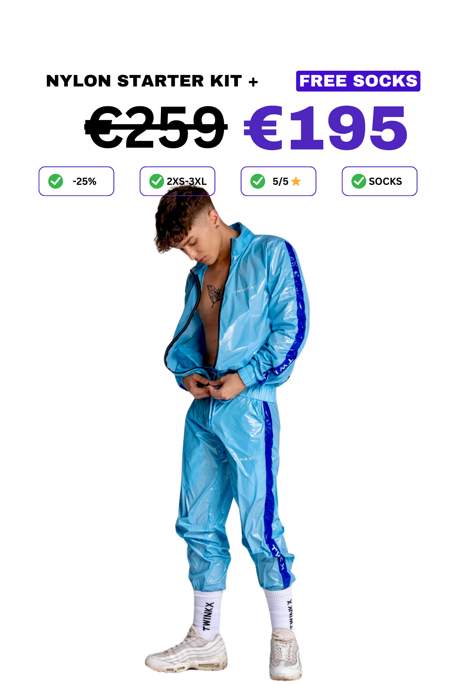 NYLON PRO Midnight Starter Set Sky Ice Blue | Shiny Outfit | TWINKX