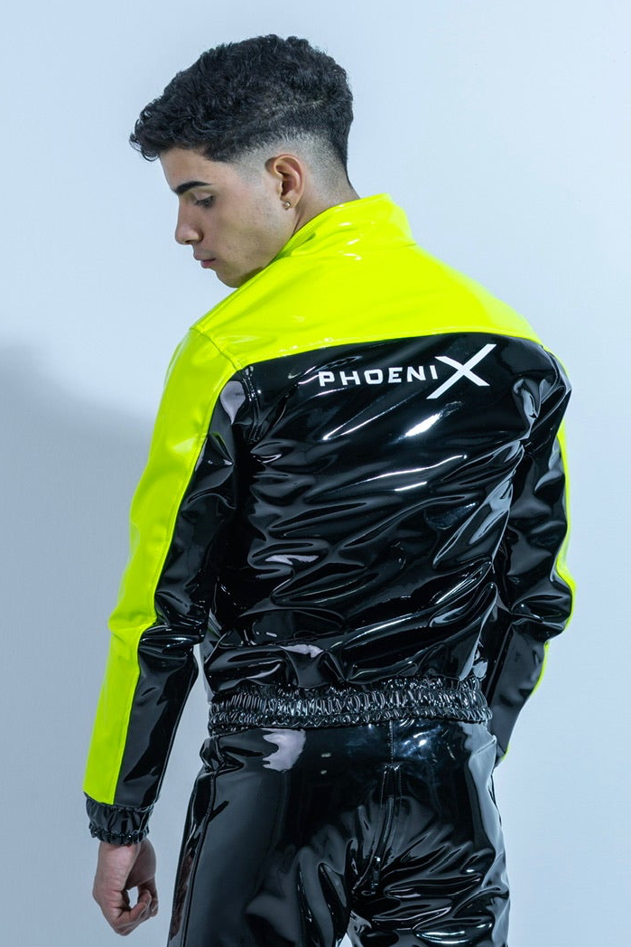 phoenix jacket I black/neon green I pvc pro