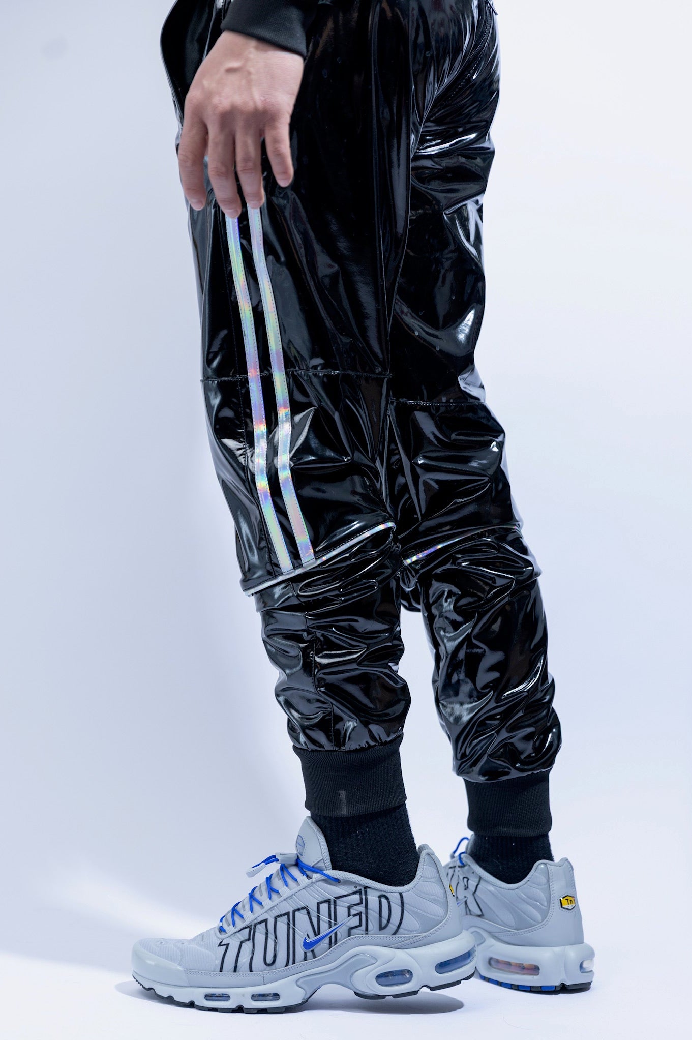 superhero pants I black/holographic I pvc