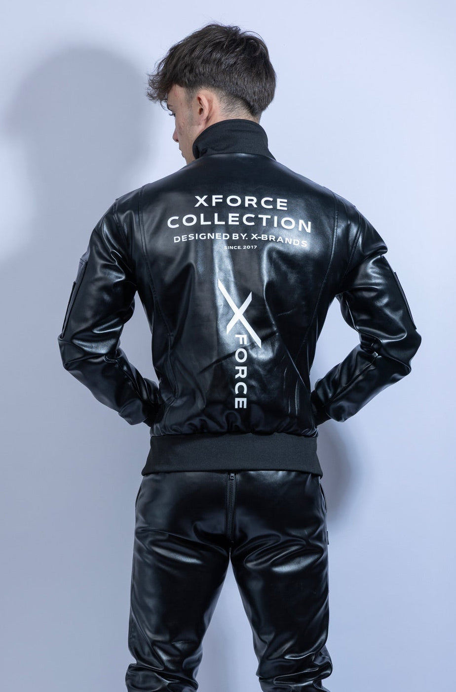 x-force pilot jacket I black I vegan leather