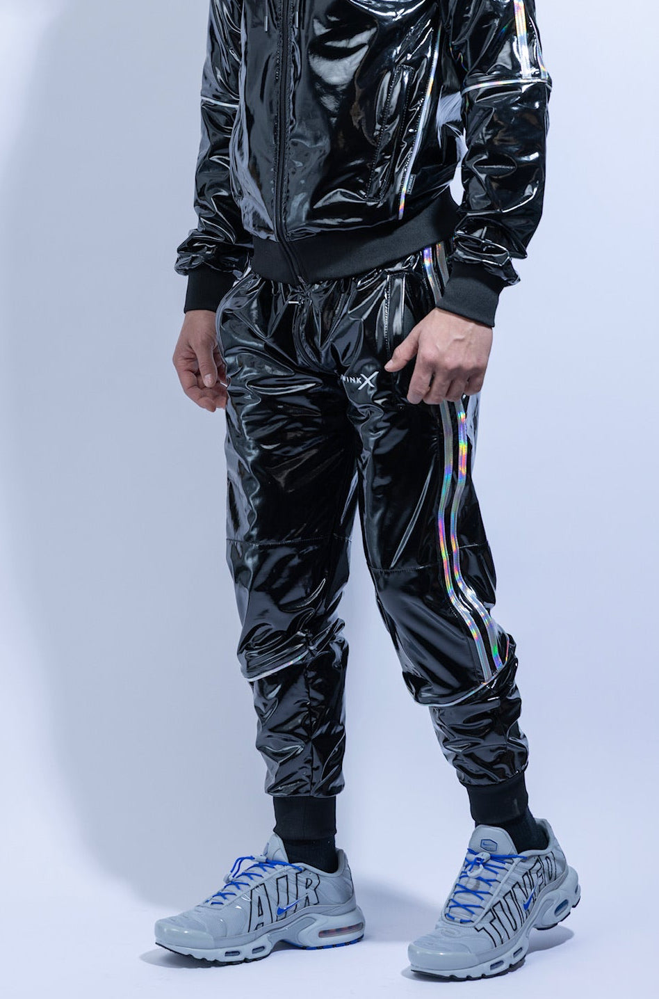 superhero pants I black/holographic I pvc
