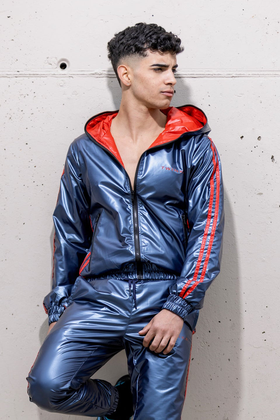 hero jacket I iced blue/ red I nylon pro