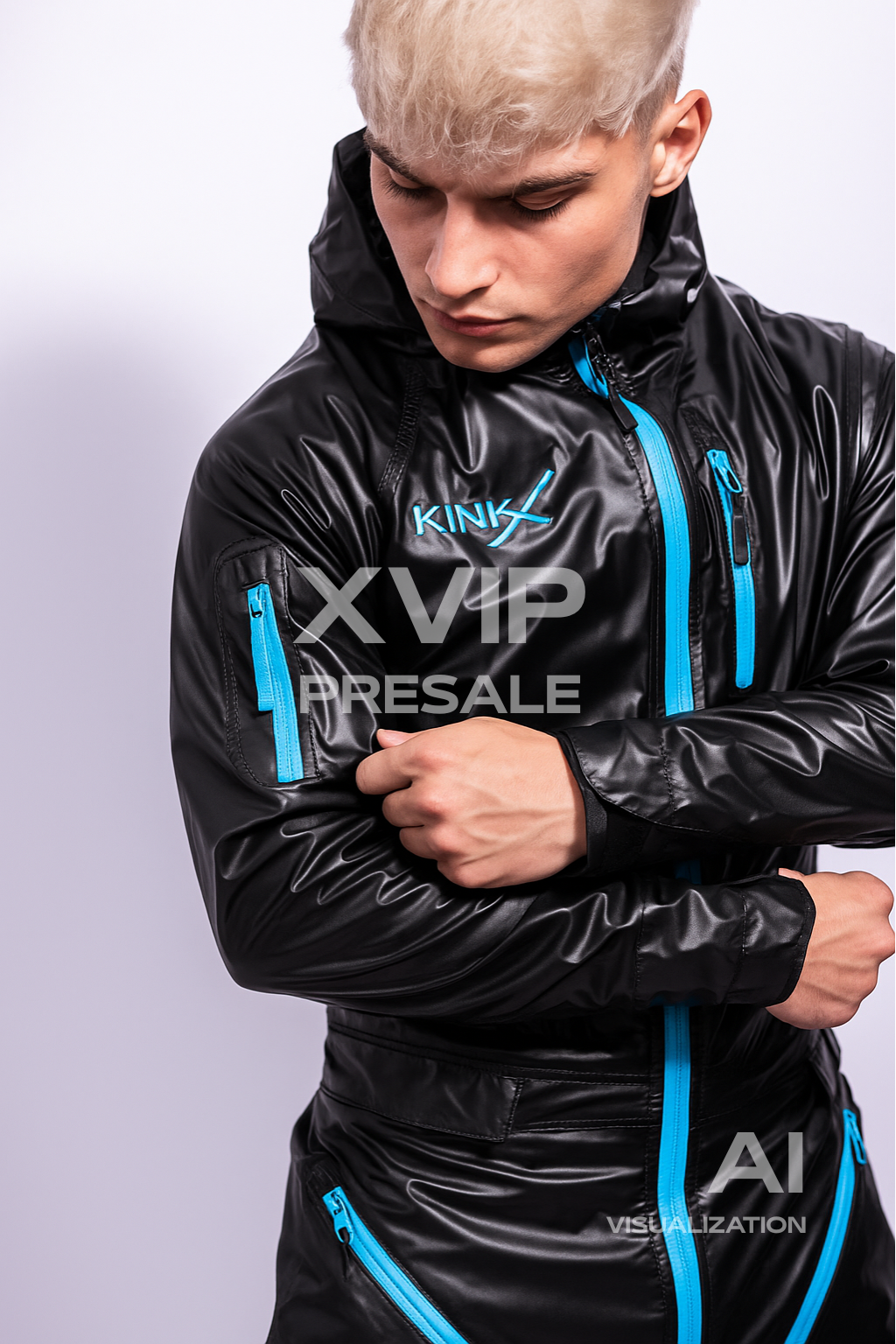 come.x.play fullsuit I iced black/neon blue I nylon pro