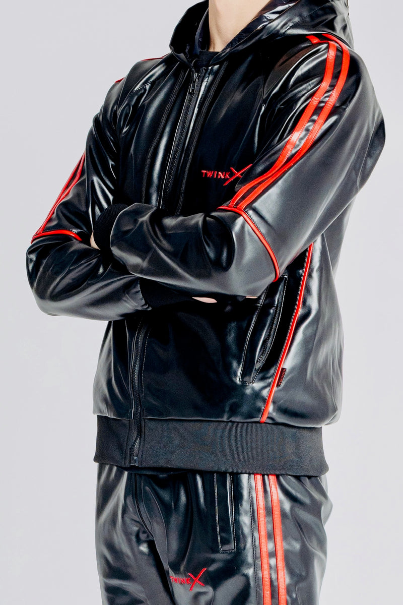jacket "superhero black/red vegan leather"