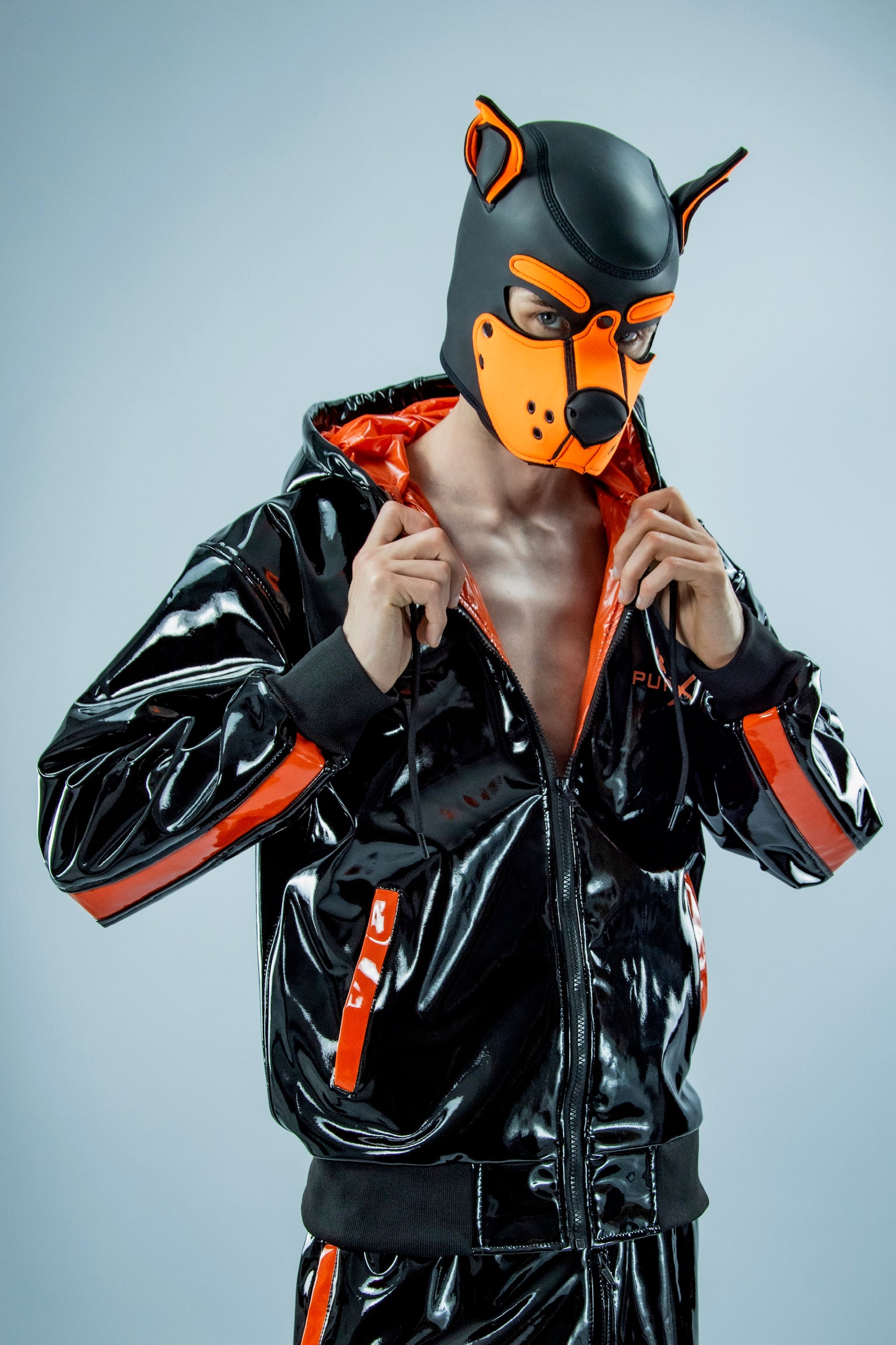 nuzzle jacket I black/neon orange I pvc pro