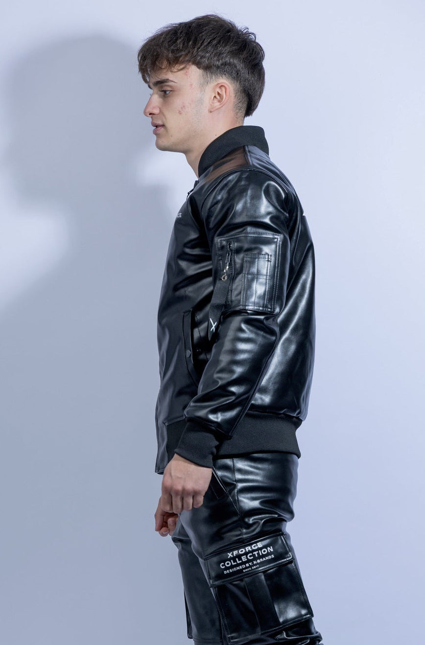 x-force bomber jacket I black I vegan leather