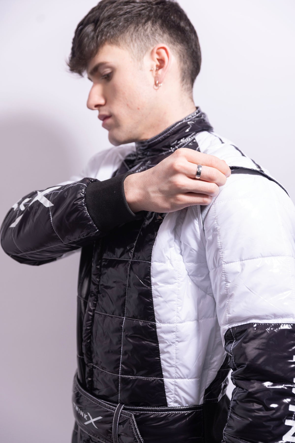 hot lap racing suit I black/white I nylon pro