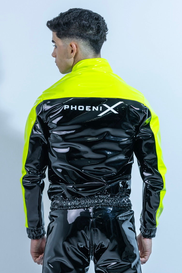 phoenix jacket I black/neon green I pvc pro