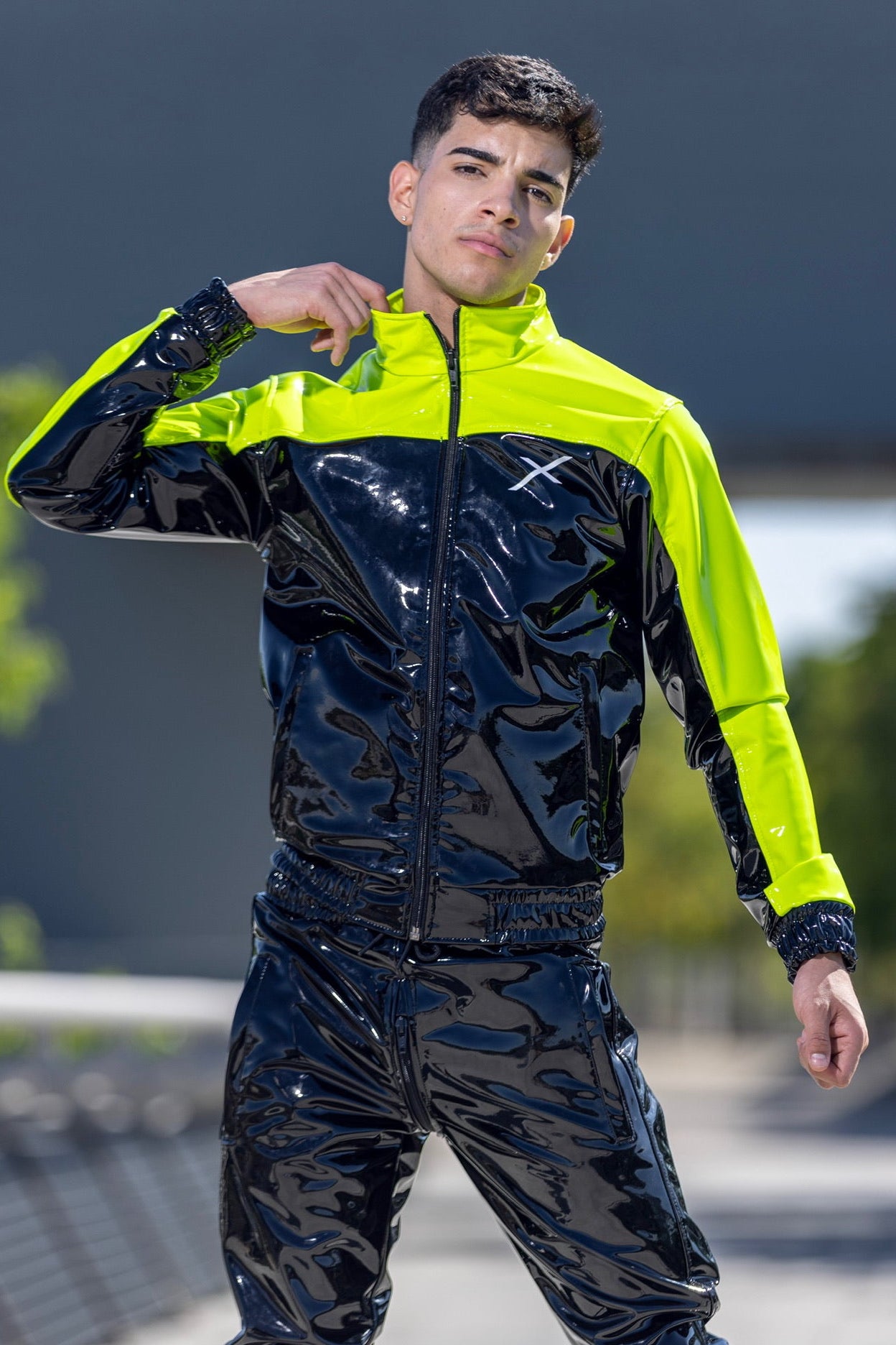 phoenix jacket I black/neon green I pvc pro