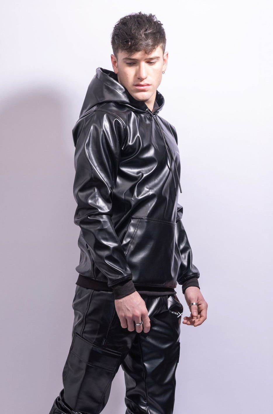 adonis hoodie I black I vegan leather