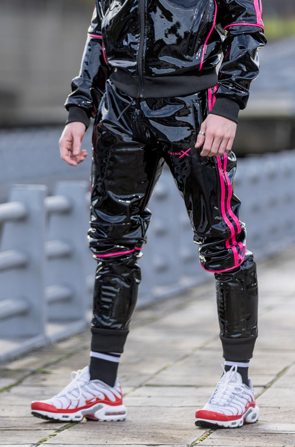 superhero pants I black/pink I pvc pro