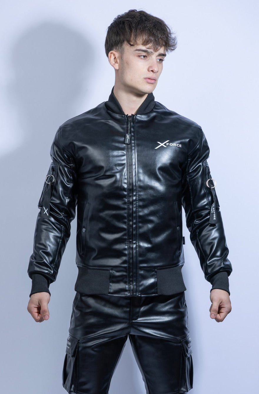 x-force bomber jacket I black I vegan leather