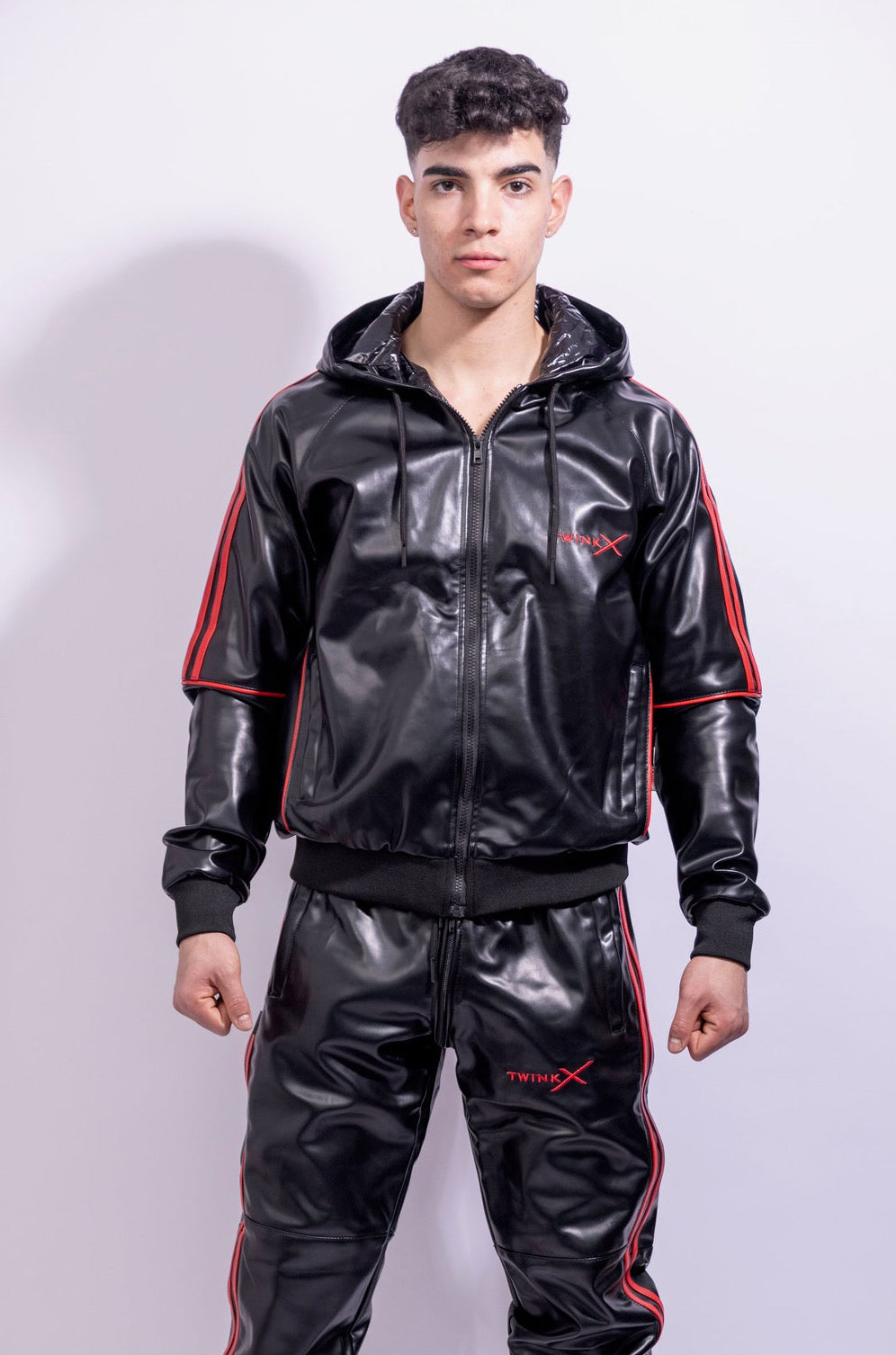 superhero jacket I black/red I vegan leather