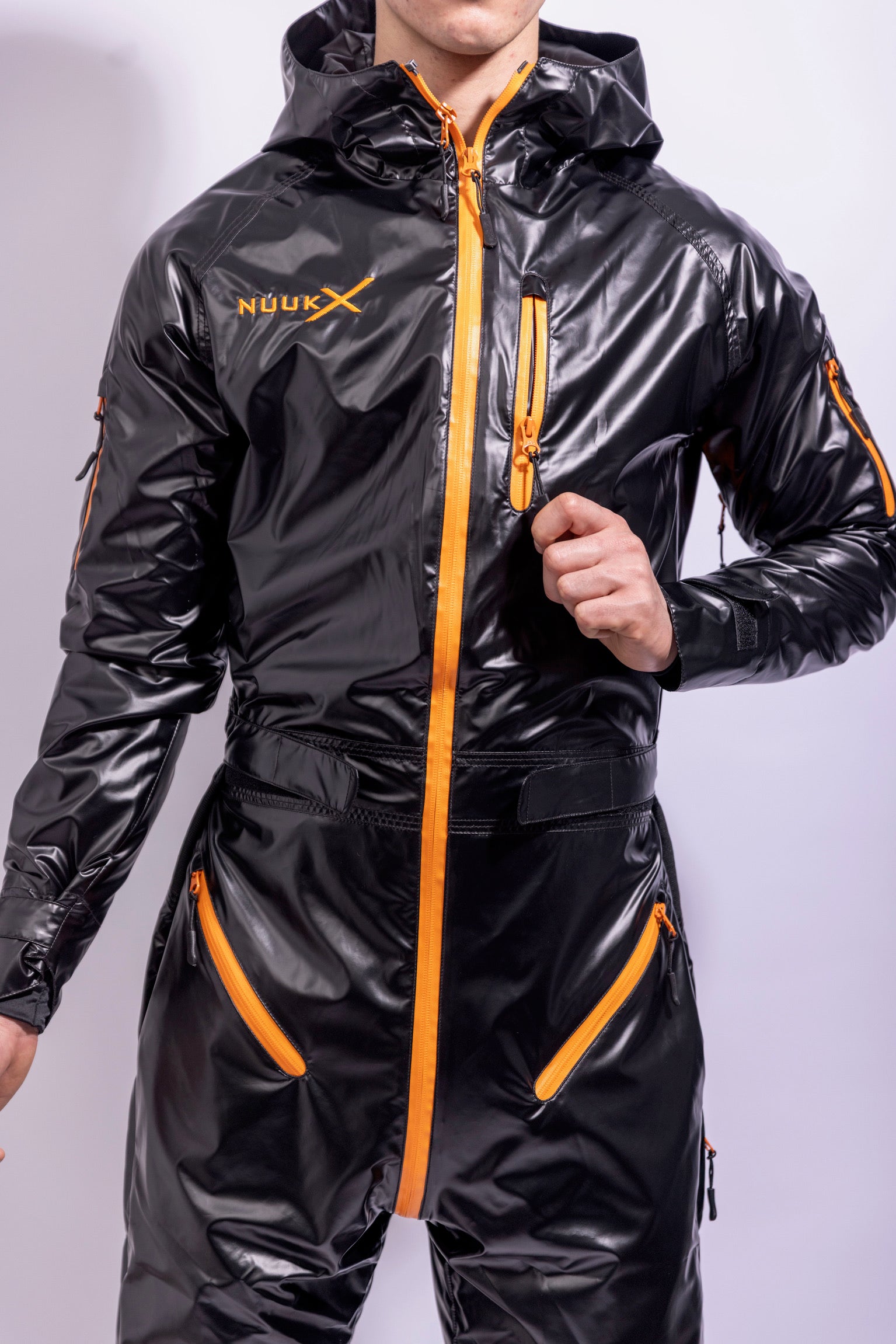 come.x.play fullsuit I iced black/neon orange I nylon pro