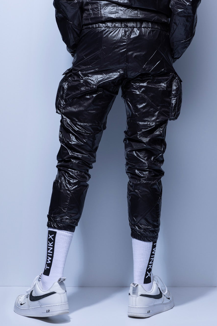 adonic pants I black shine I nylon