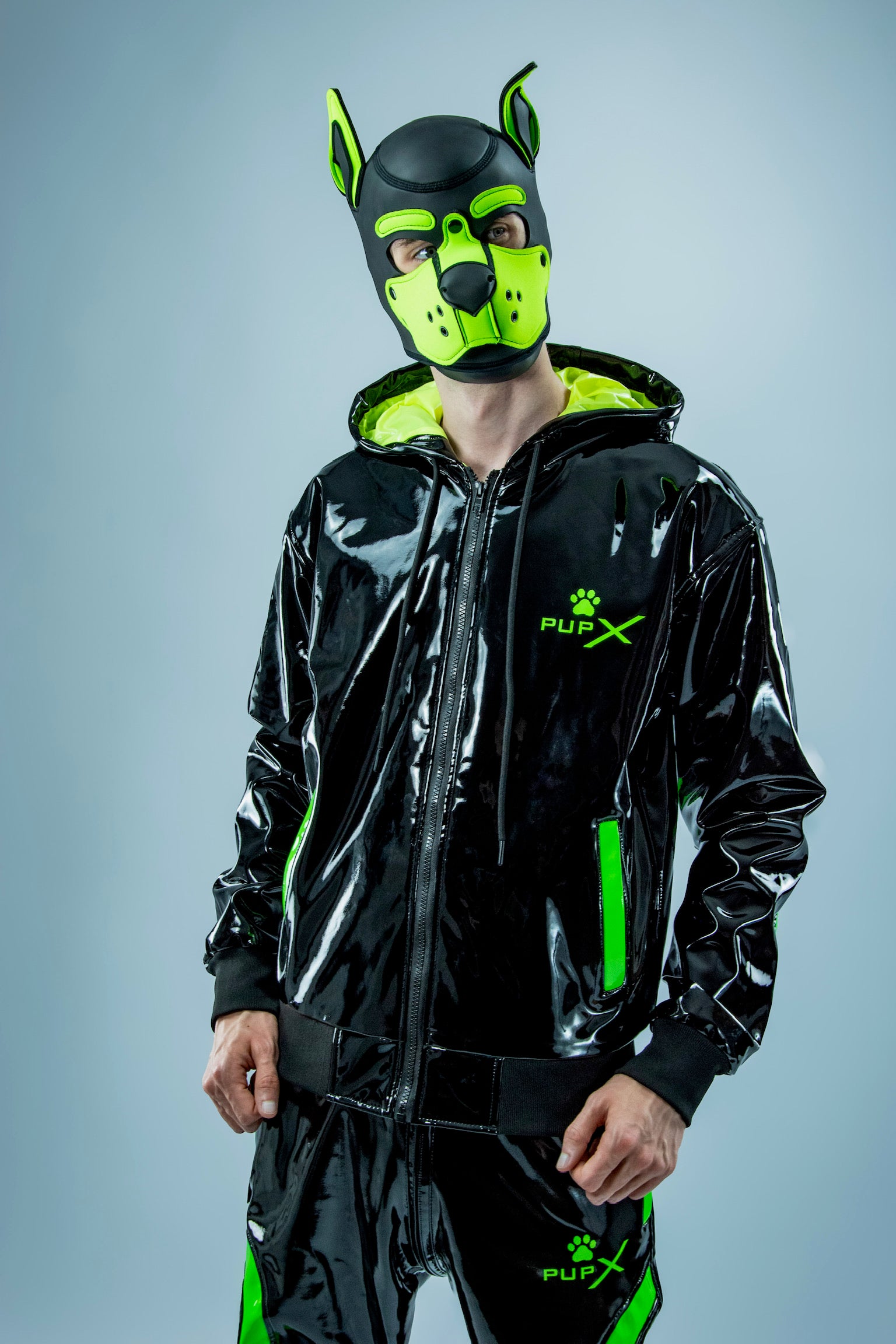 nuzzle jacket I black/green I pvc pro