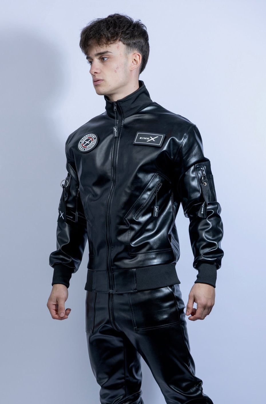 x-force pilot jacket I black I vegan leather