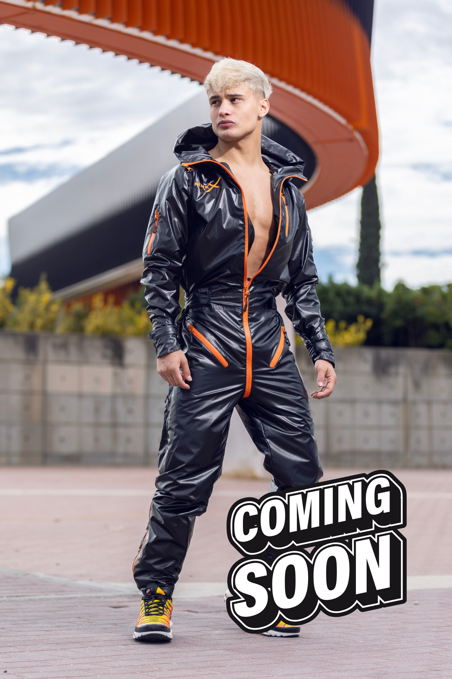 come.x.play fullsuit I iced black/neon orange I nylon pro