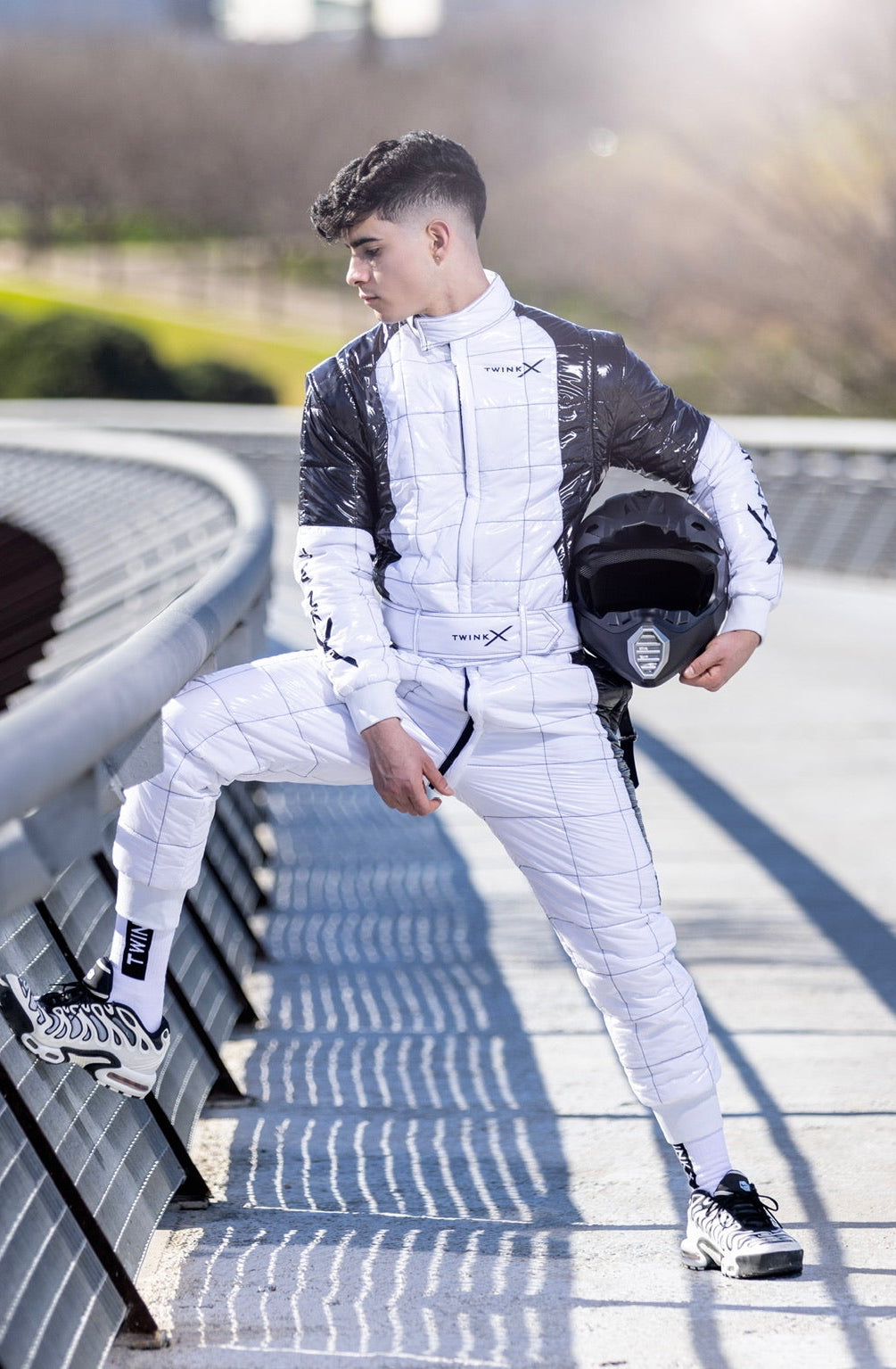 hot lap racing suit I white/black I nylon pro