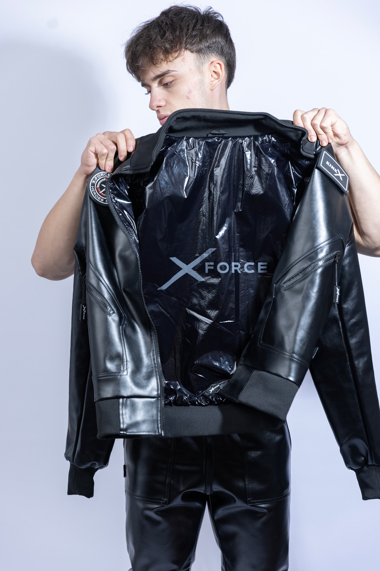 x-force pilot jacket I black I vegan leather