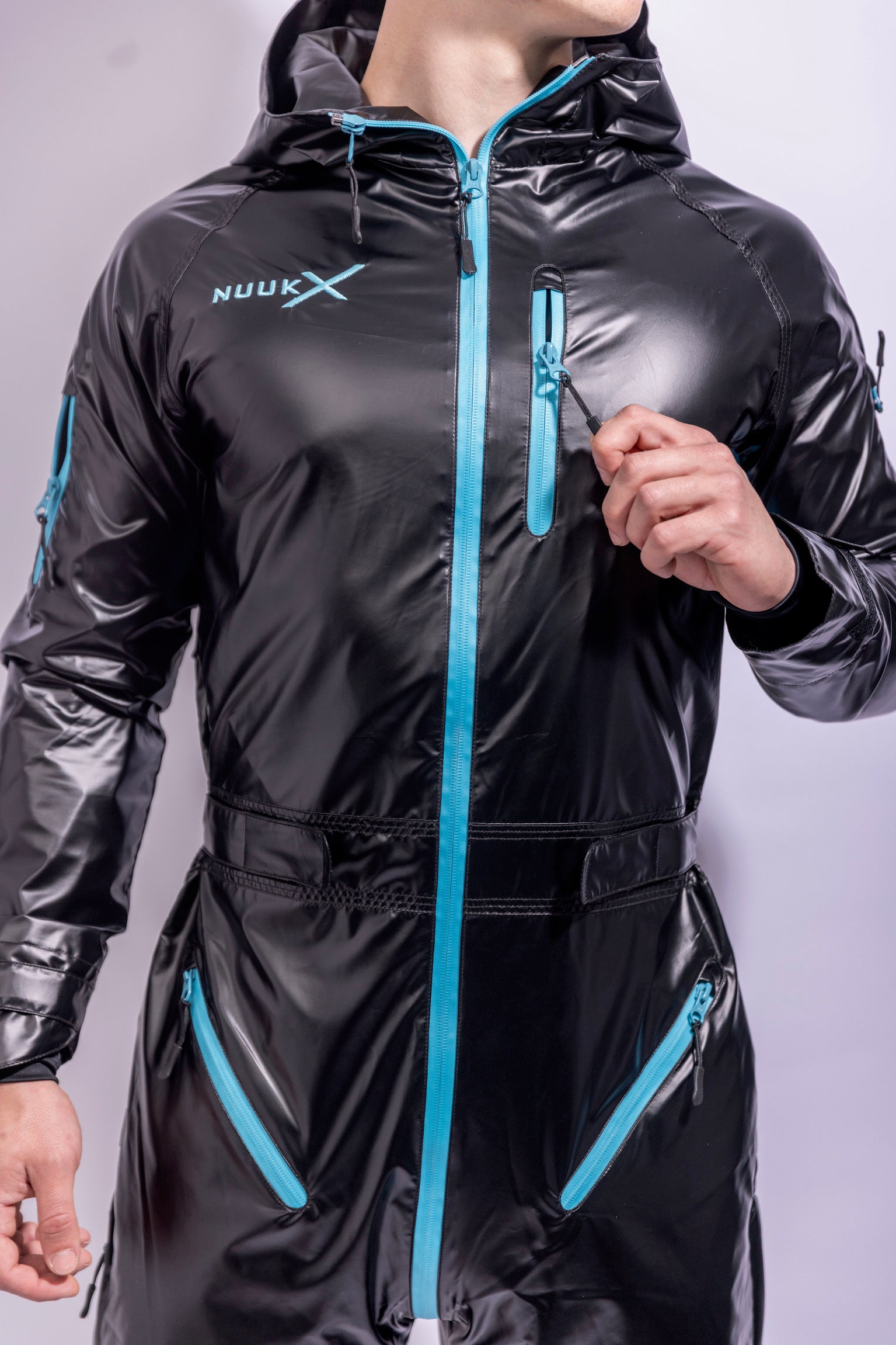 come.x.play fullsuit I iced black/neon blue I nylon pro