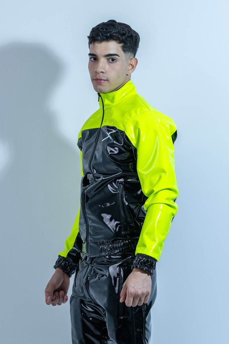 phoenix jacket I black/neon green I pvc pro