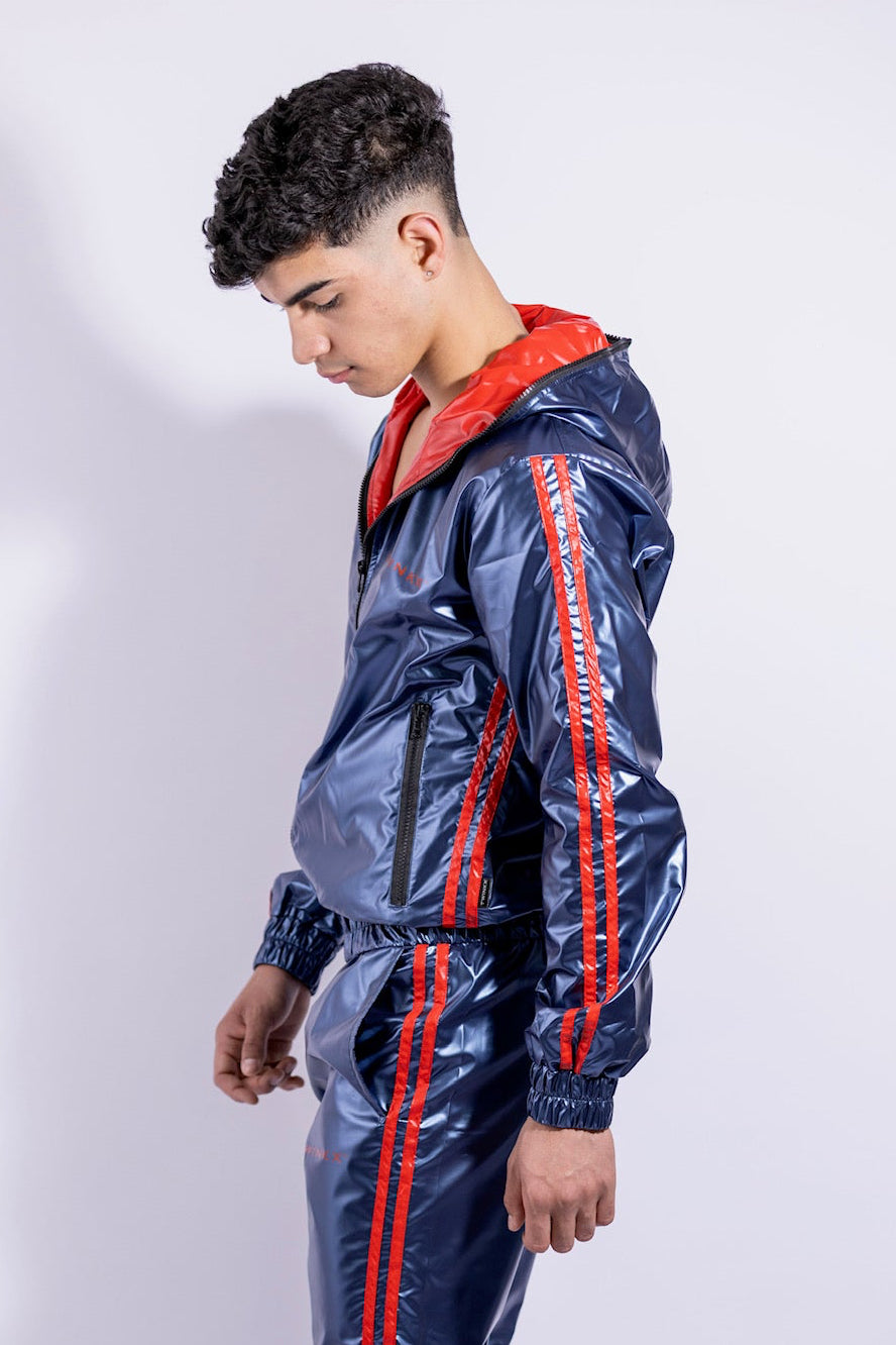 hero jacket I iced blue/ red I nylon pro