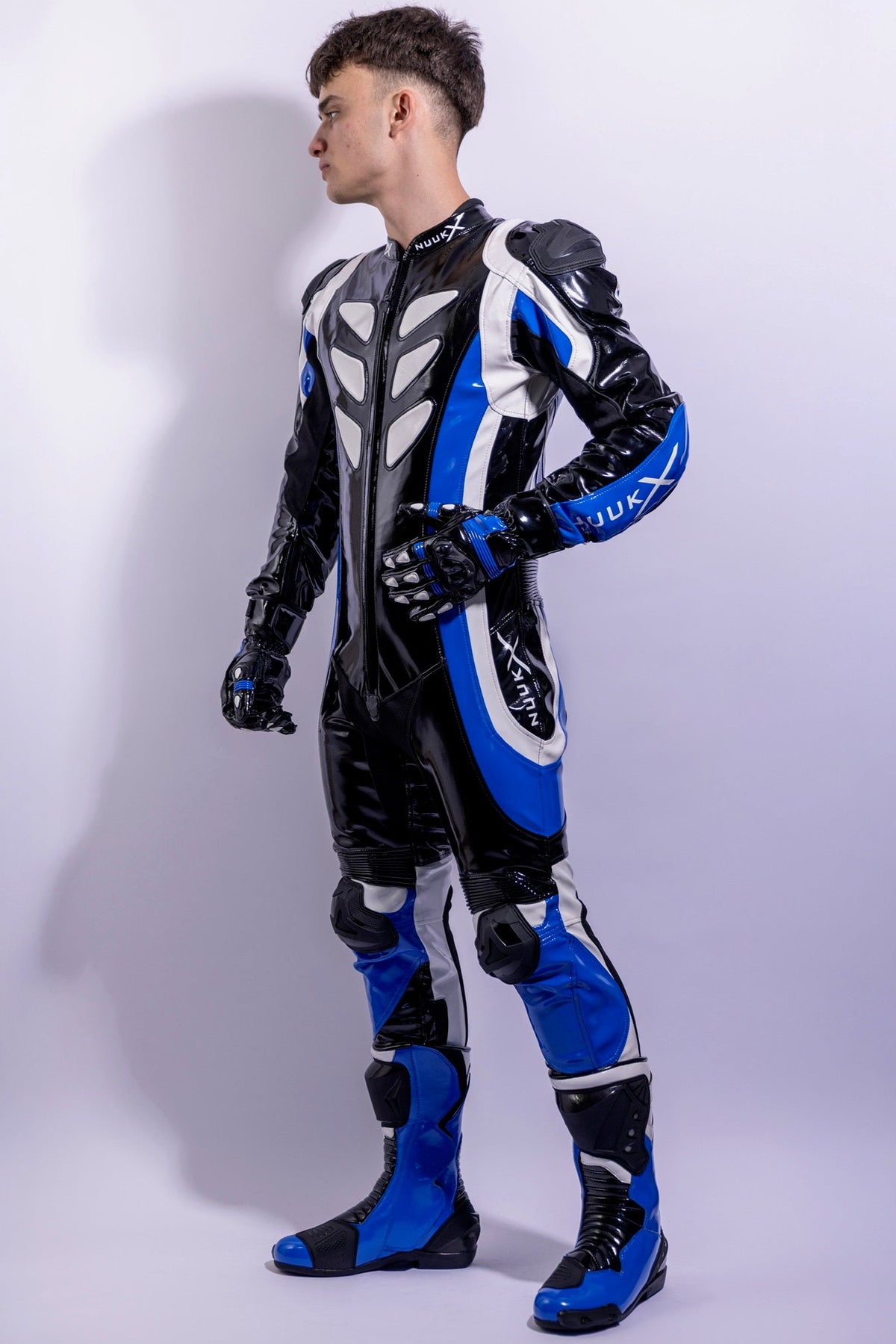 dominium racing suit I black/blue I pvc pro+