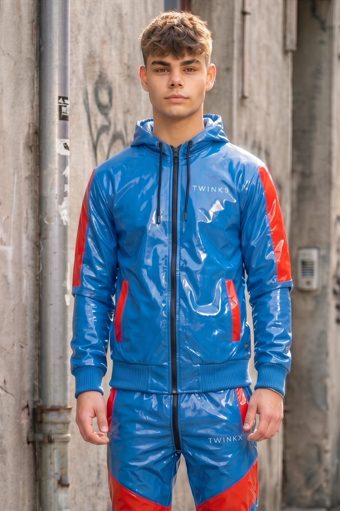 datemate jacket I blue/red I pvc pro