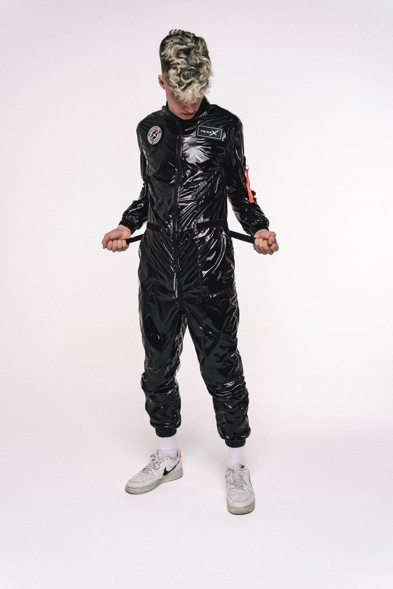 x-forceone flight suit I shiny black I pvc
