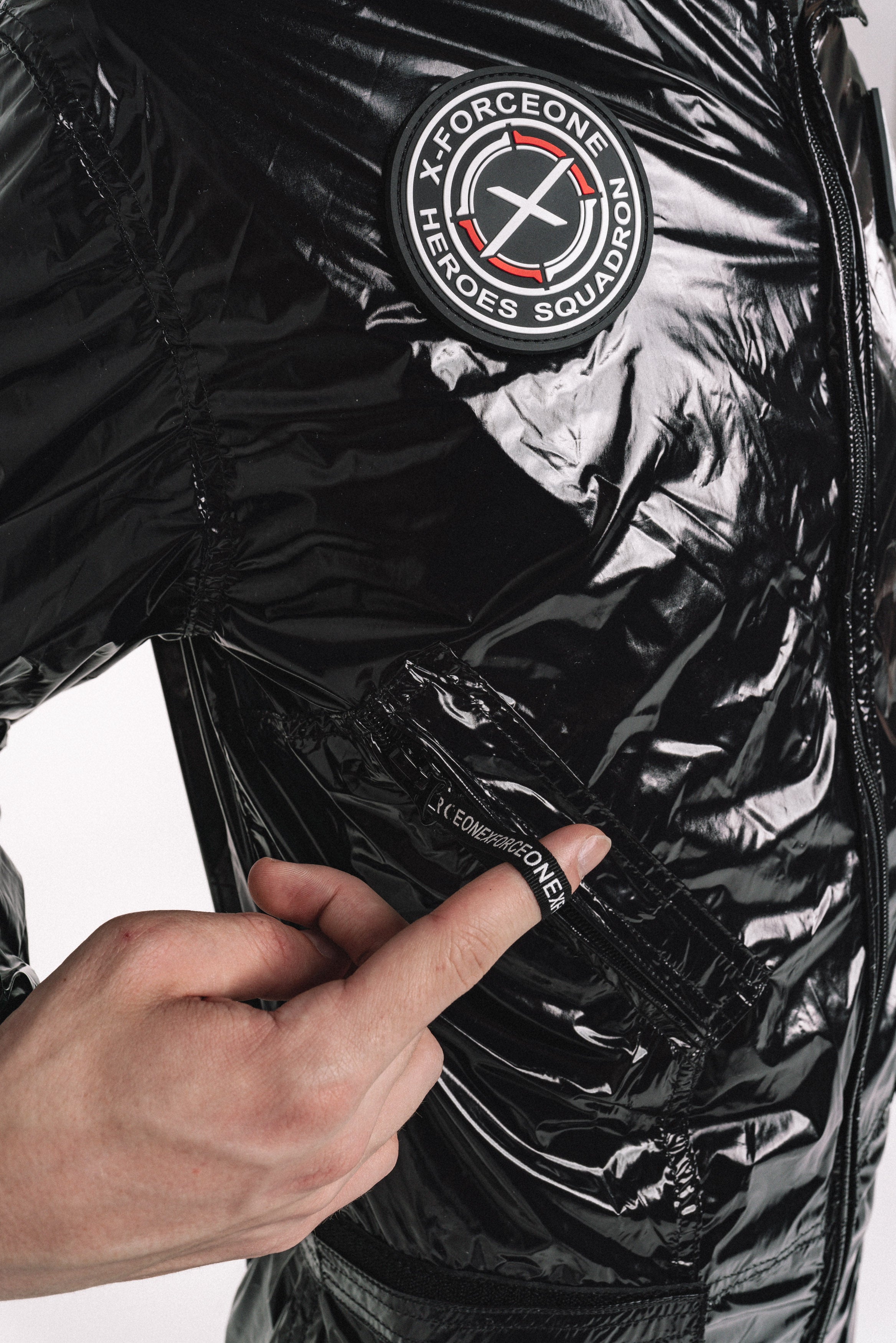 x-forceone flight suit I shiny black I nylon PRO