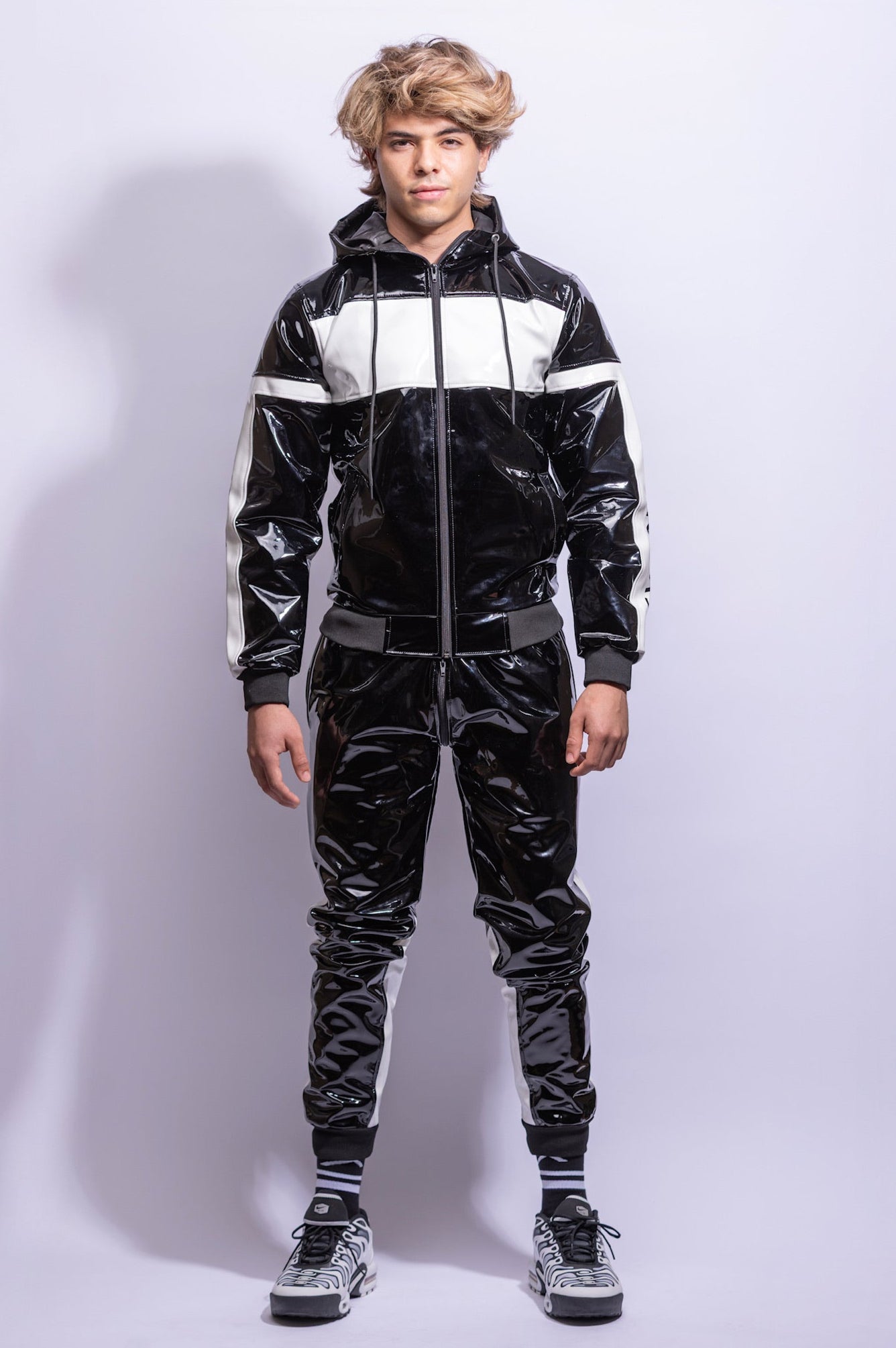 react pants I black/white I pvc pro