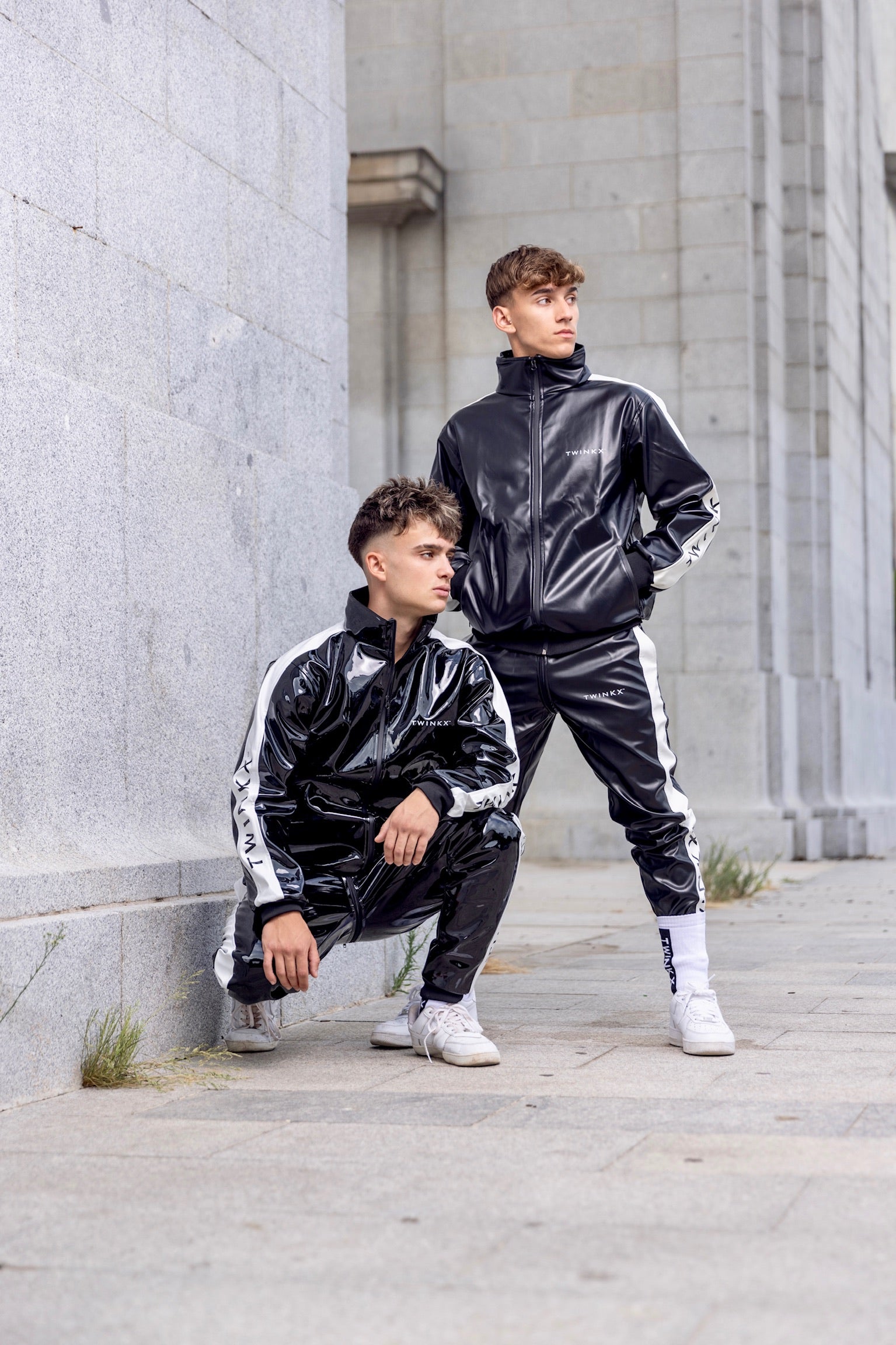 midnight tuned jacket I black/white I vegan leather