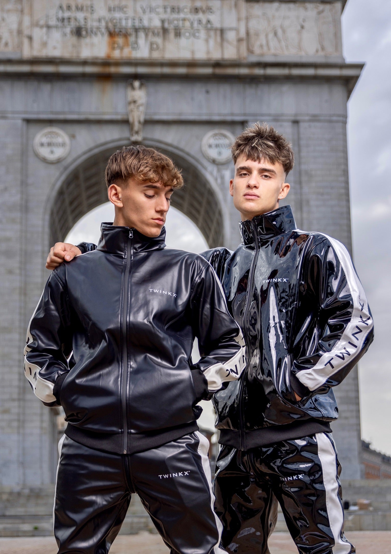midnight tuned jacket I black/white I vegan leather
