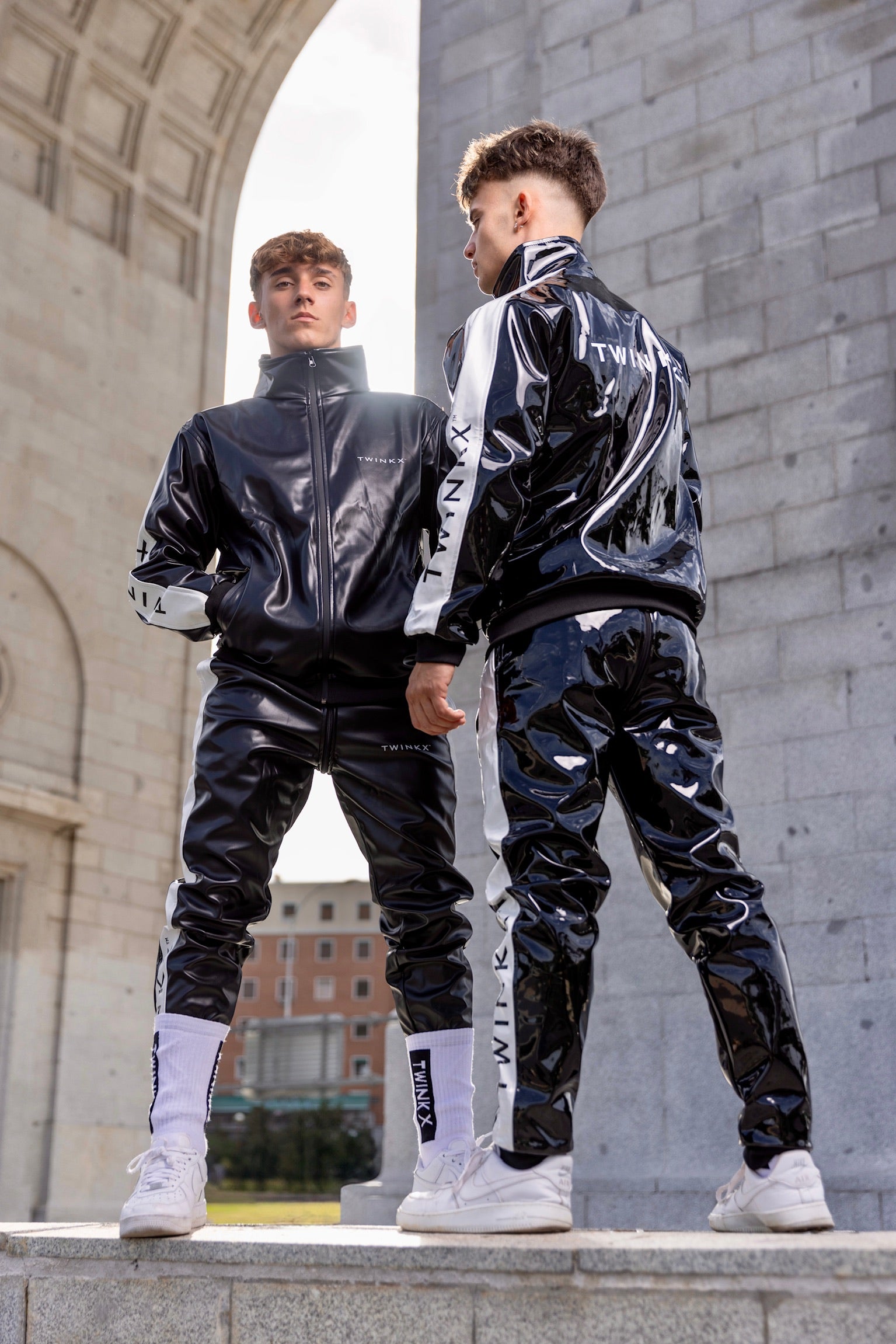 midnight tuned jacket I black/white I vegan leather