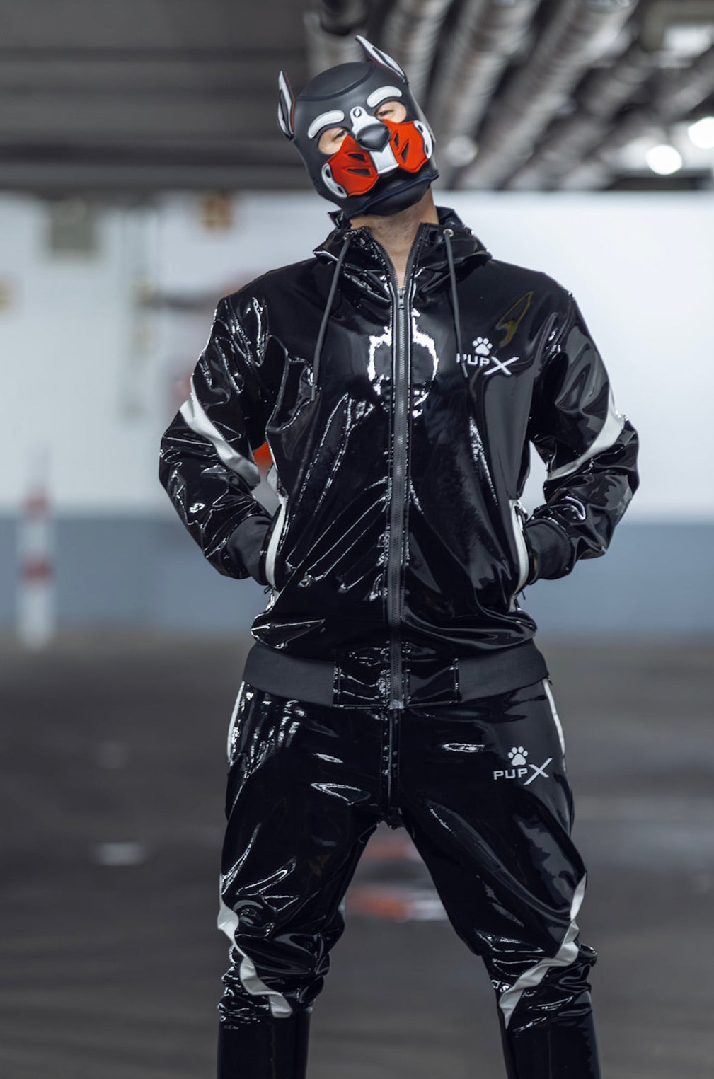 PUPX BARK Jacket Black/White – PVC PRO with Black Nylon Lining