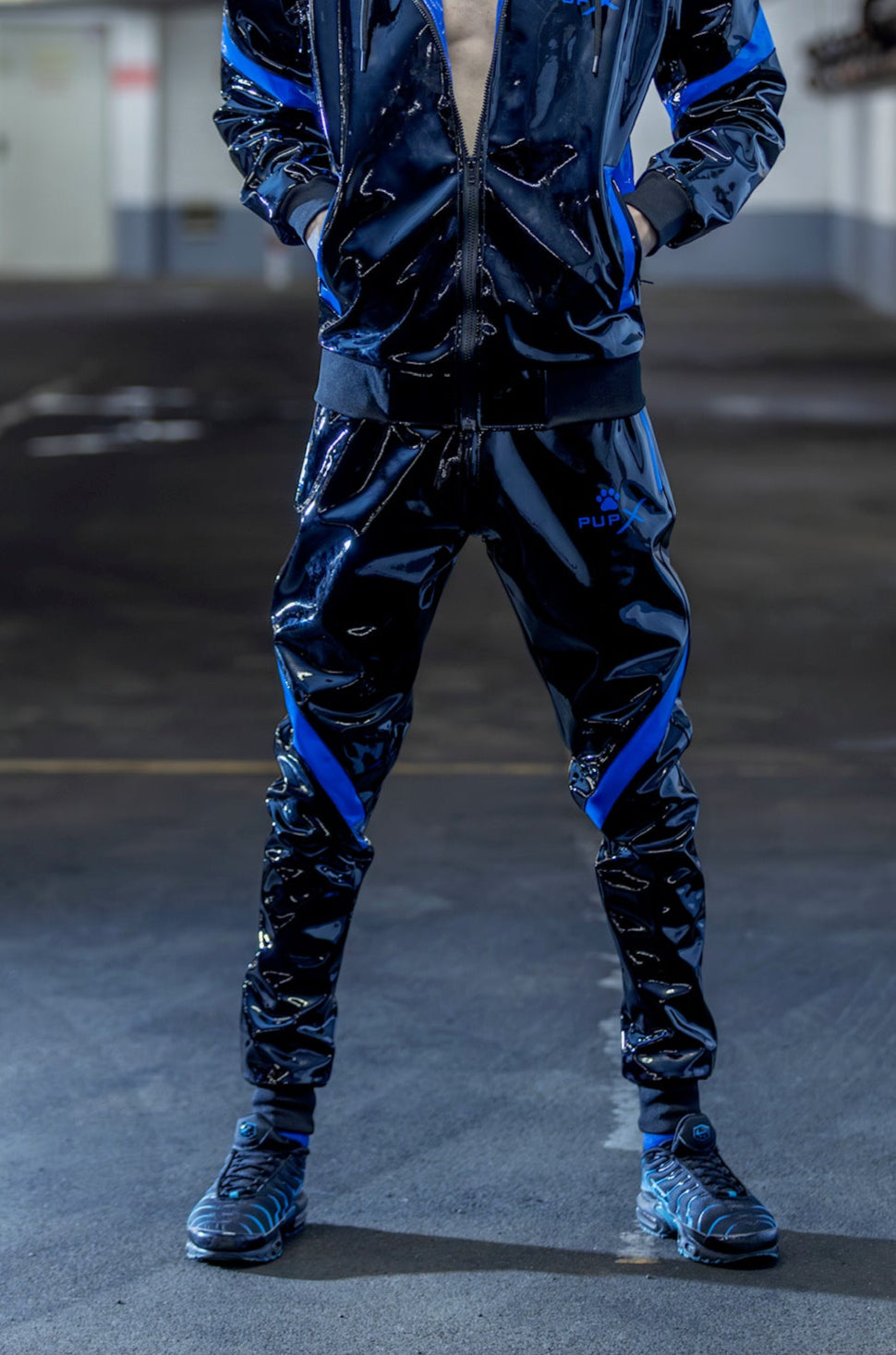 PUPX BARK Pants Black/Blue – PVC PRO with Blue Nylon Lining