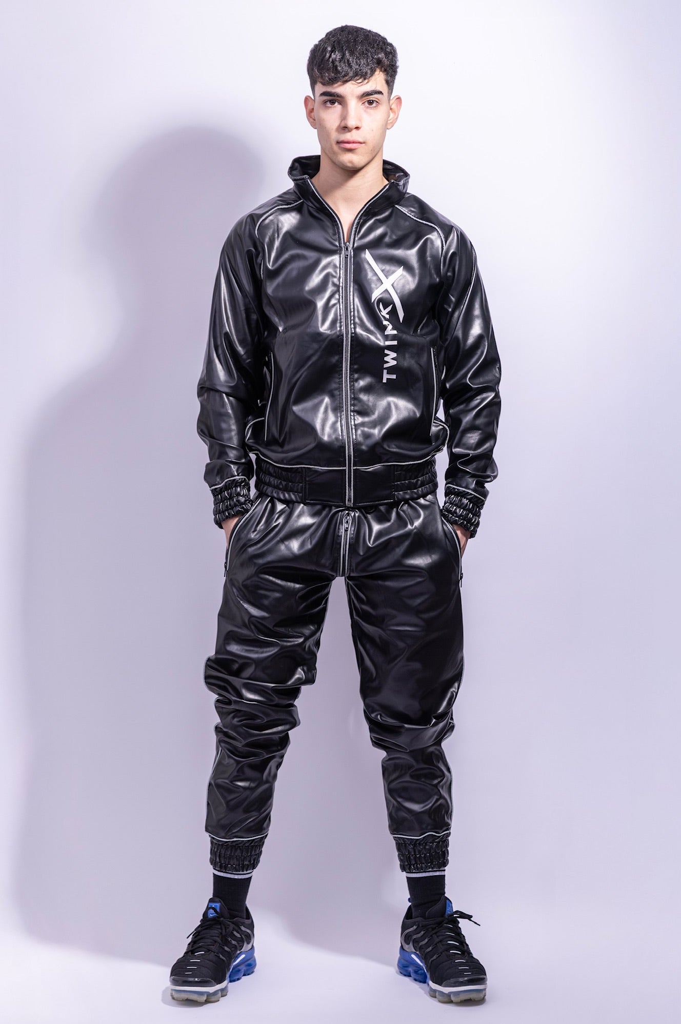 x frame set I black/reflective I vegan leather