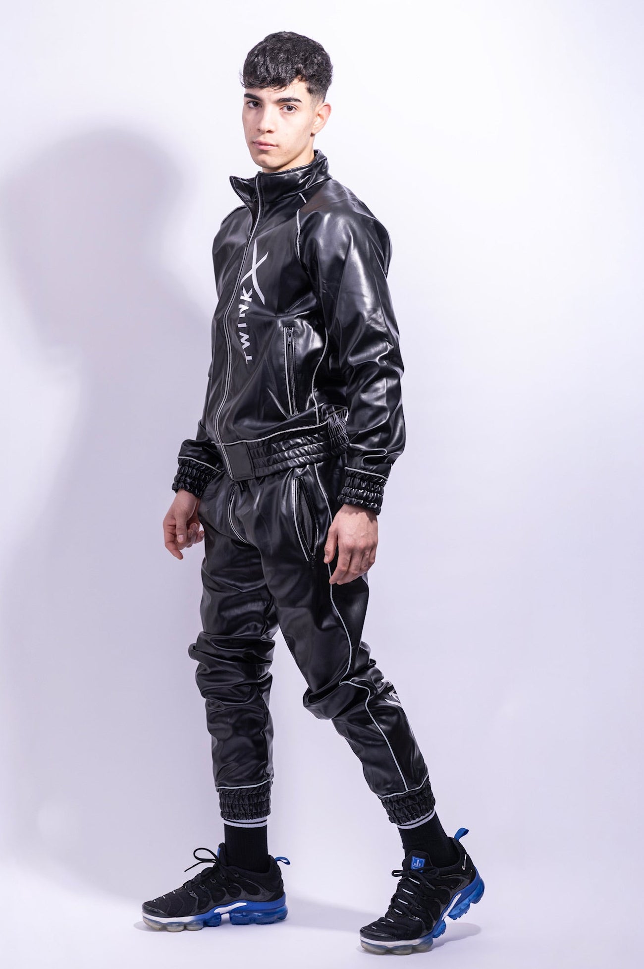 x frame set I black/reflective I vegan leather