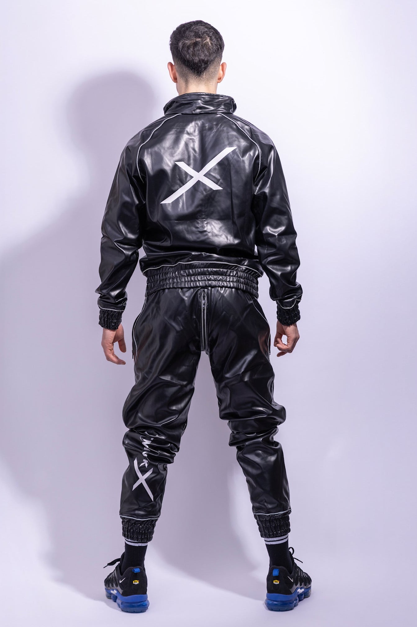 x frame set I black/reflective I vegan leather