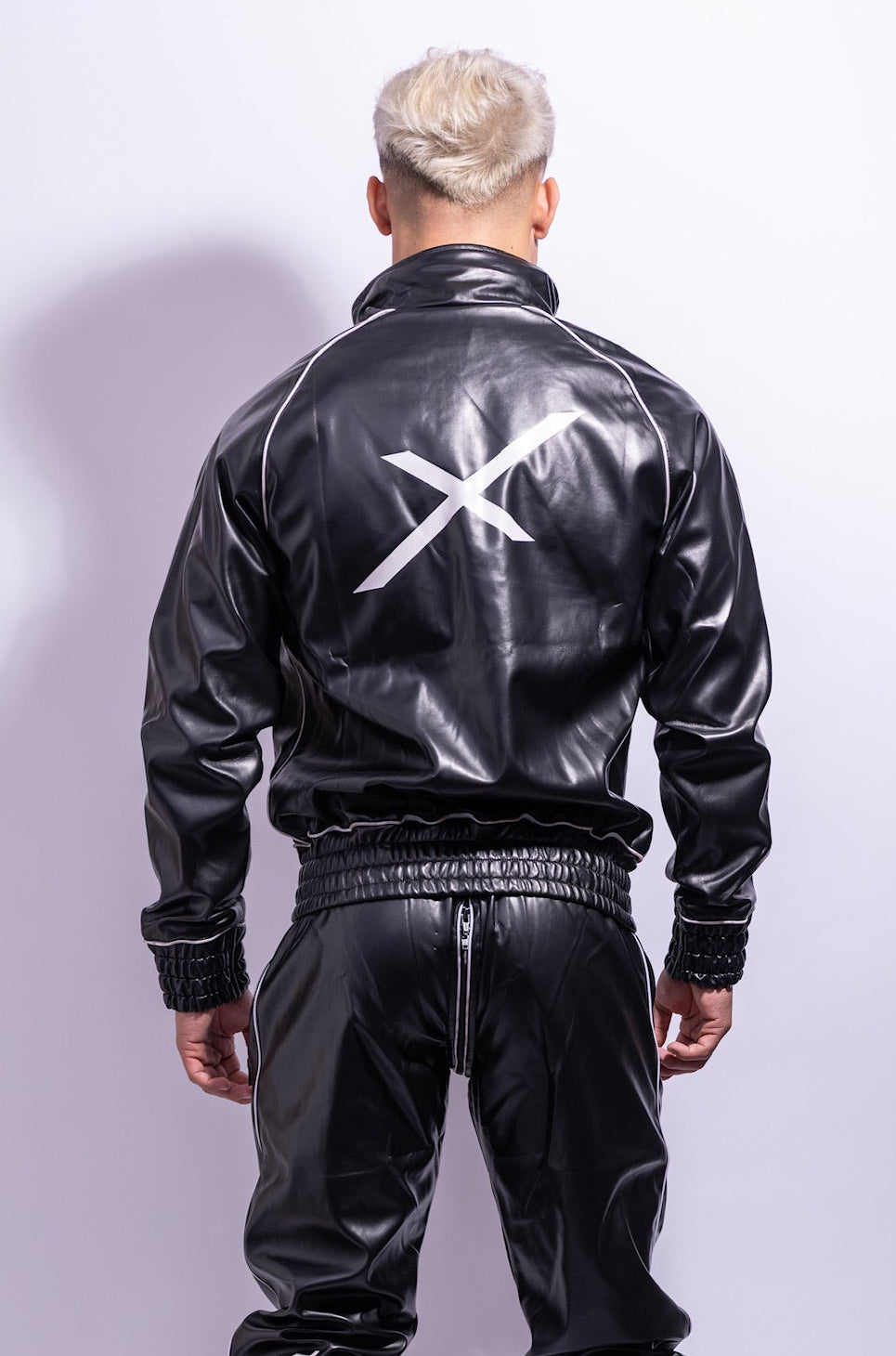 x frame jacket I black/white I vegan leather