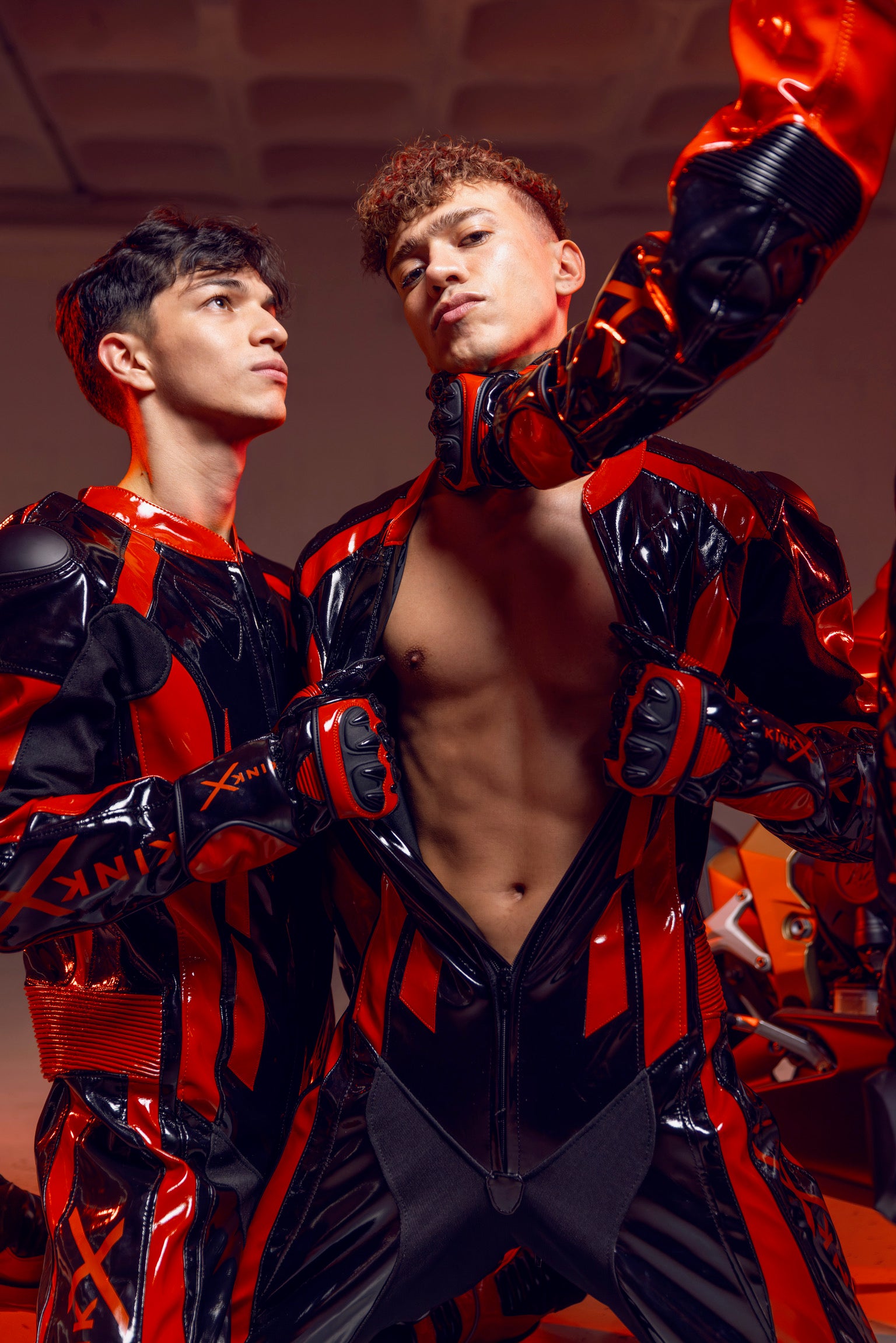 infernum gloves I black/red I pvc pro+