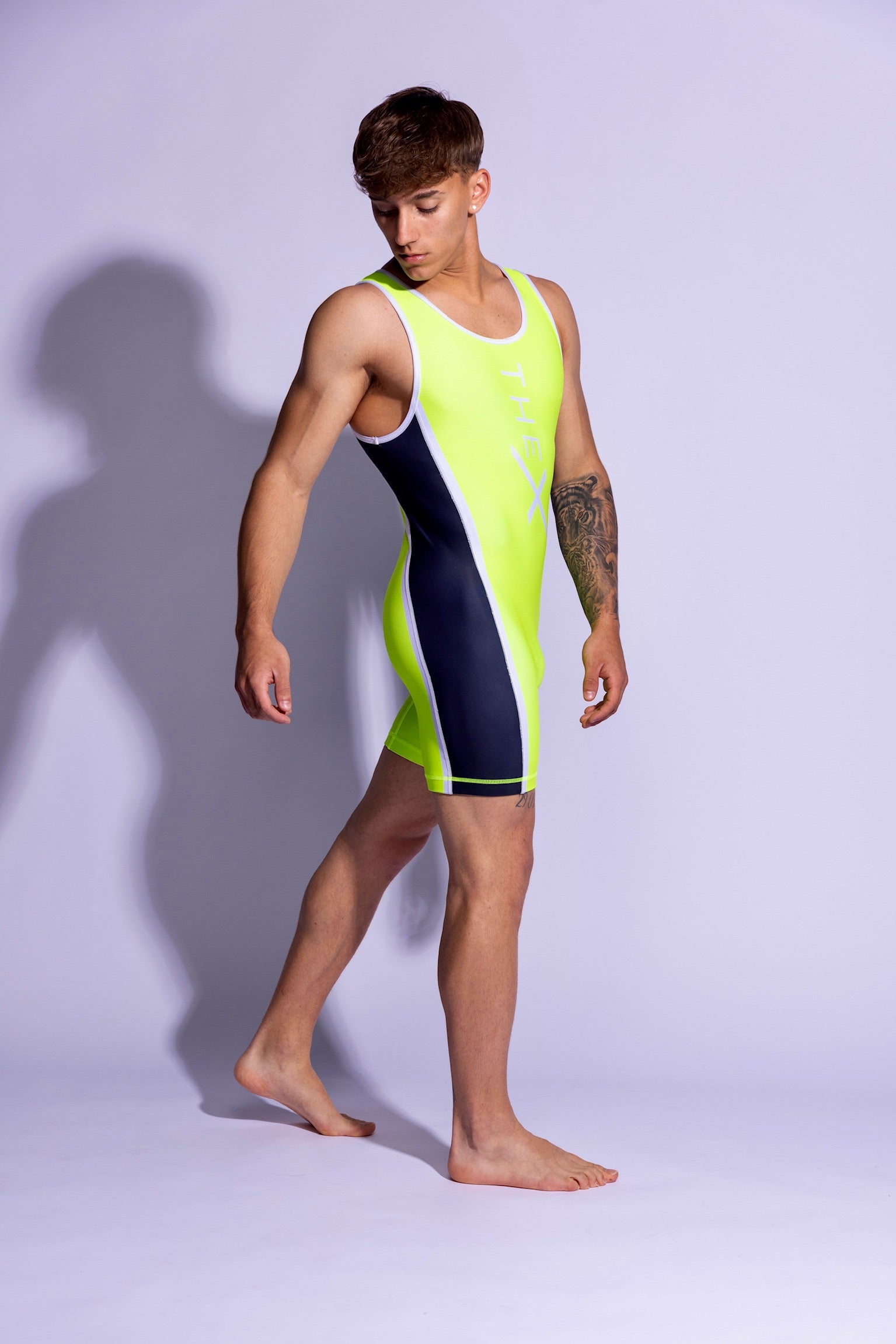 MIDNIGHT SINGLET I NEON/BLACK I SPANDEX