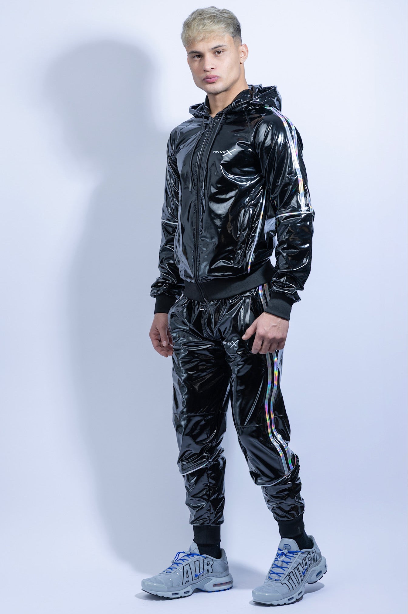 superhero pants I black/holographic I pvc