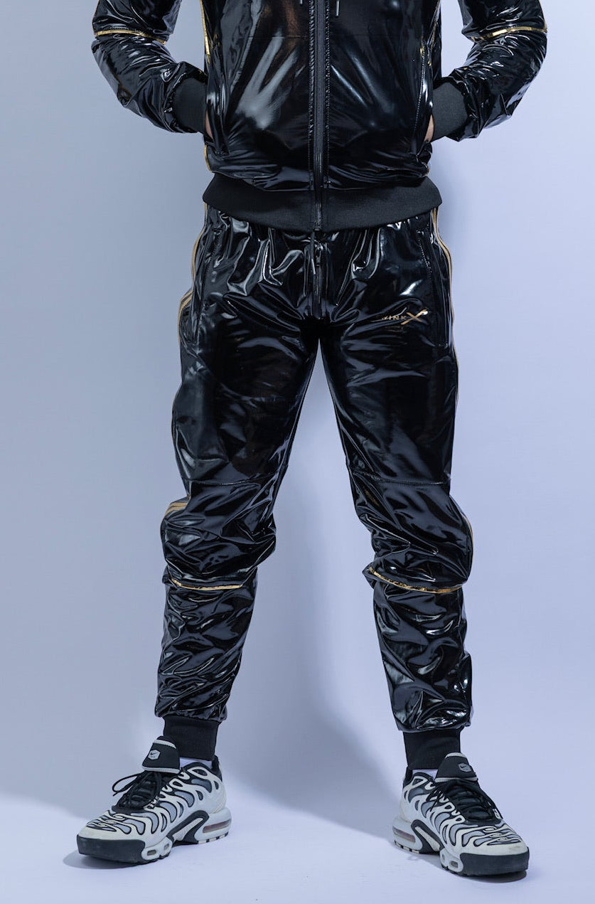 superhero pants I black/gold I pvc