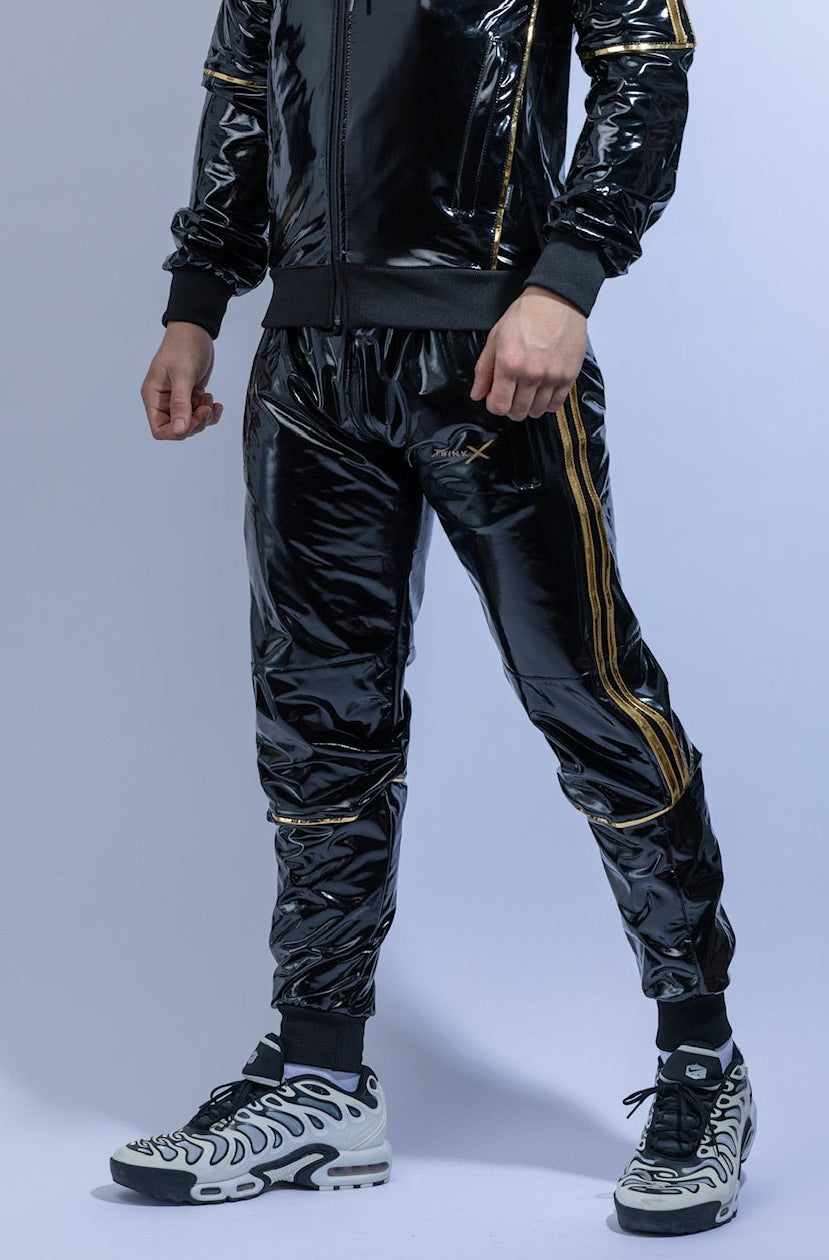 superhero pants I black/gold I pvc