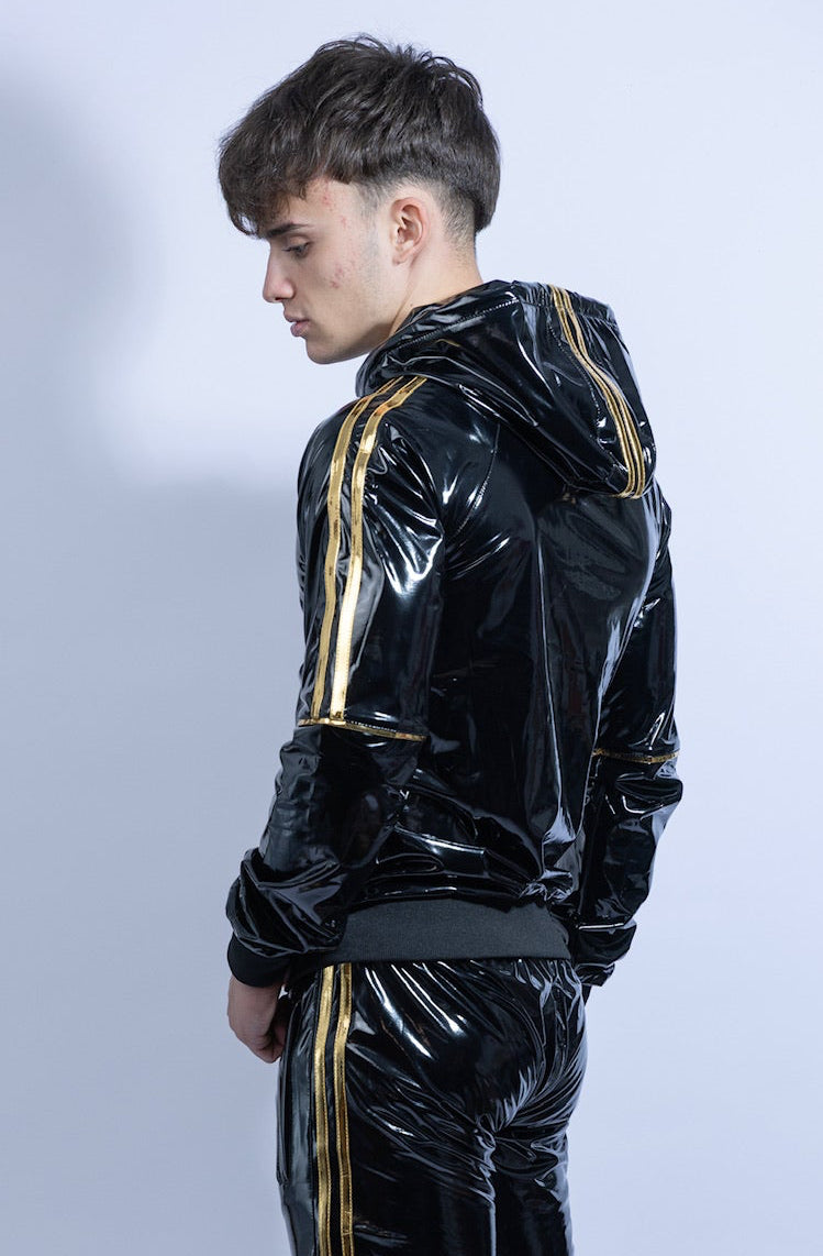 superhero jacket I black/gold I pvc