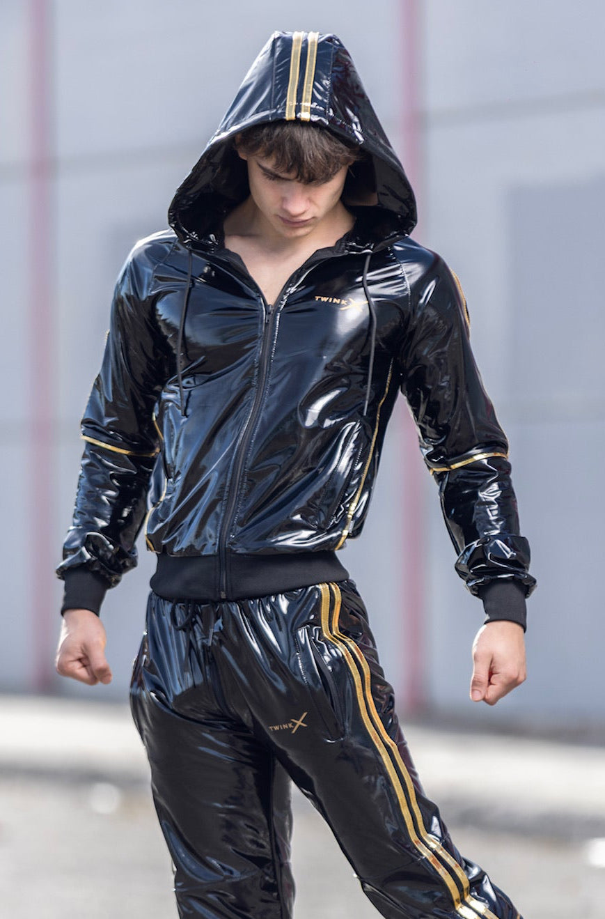 superhero jacket I black/gold I pvc