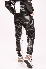 datingstar pants I black/white I vegan leather